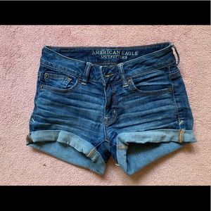 American Eagle dark wash shorts